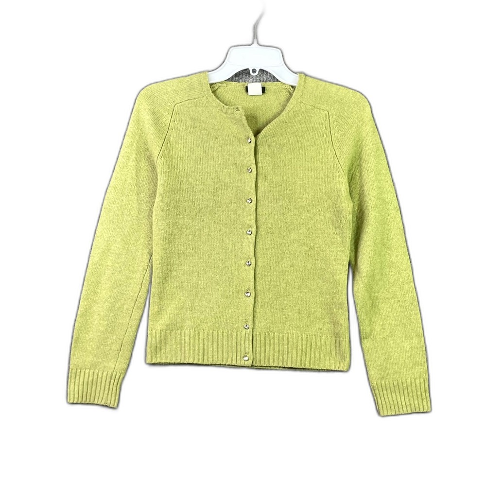 J.Crew Cardigan Sweater Women Small Button Front Lambs Wool Raglan Sleeve Grunge